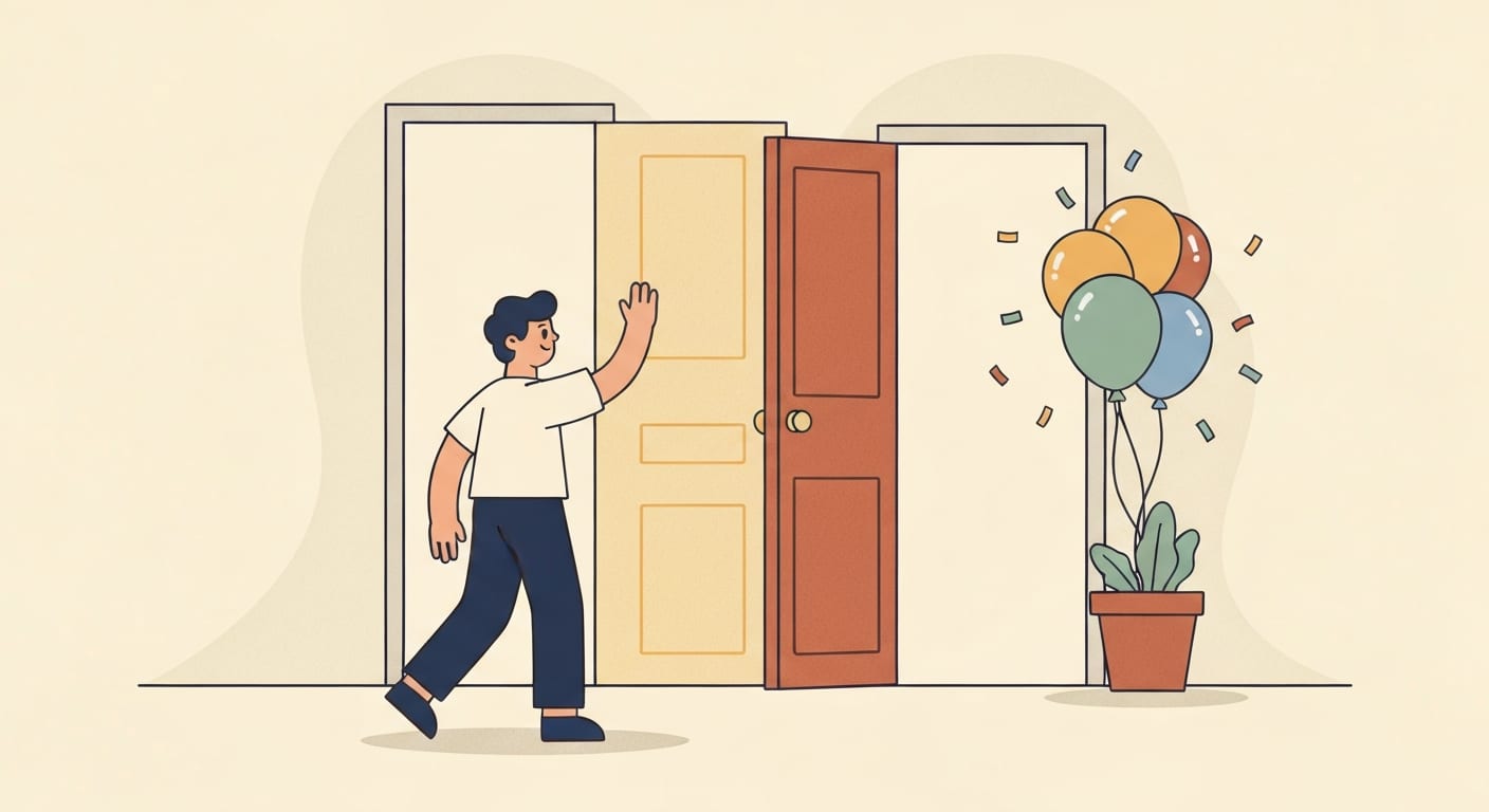 Πρόωρη αποχώρηση από συμβόλαιο ρεύματος — character αποχαιρετάει πόρτα