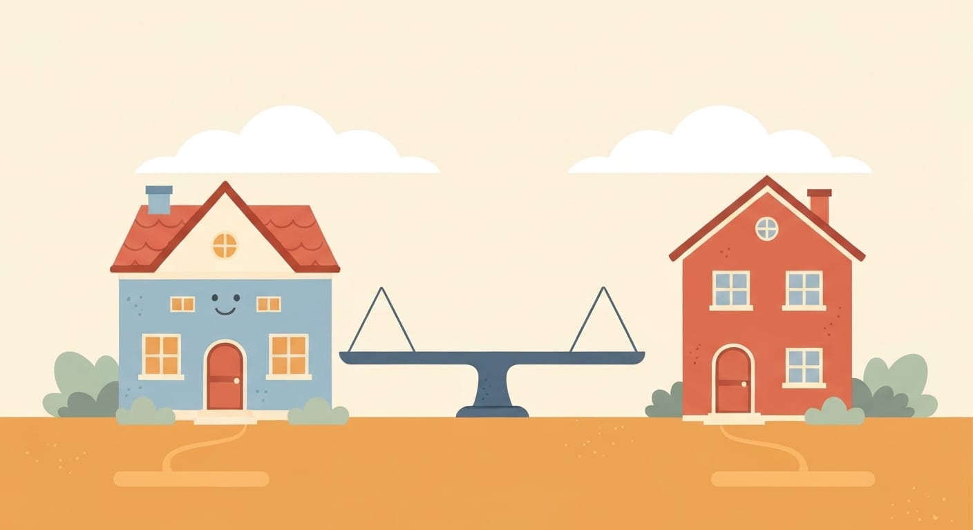 ΔΕΗ vs Protergia 2026 — δύο σπίτια σε ισορροπία illustration